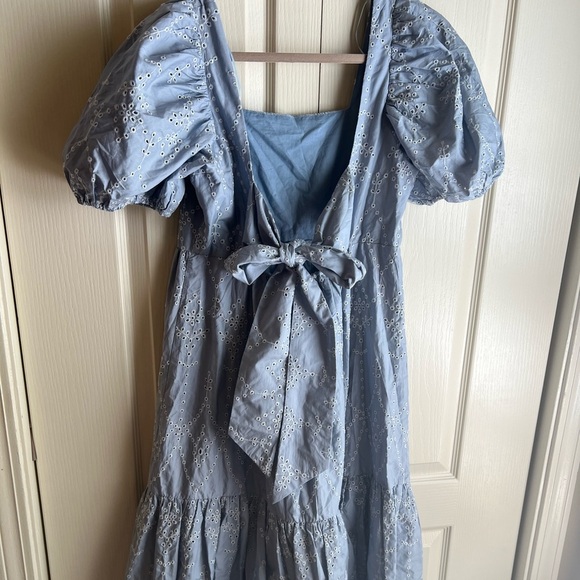 Periwinkle Embroidered Floral Dress - Picture 8 of 11